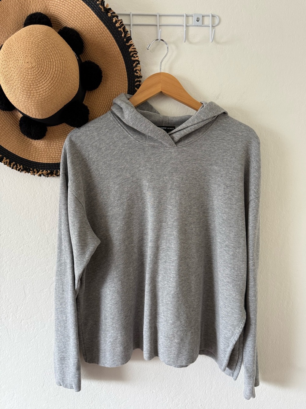 James Perse Heather Gray Hoodie Sweatshirt Size Medium Athleisure